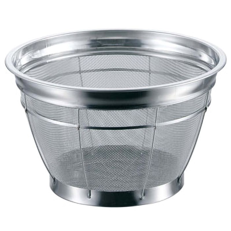 BK 18-8 カラーバー付 米揚ザル 弁慶(本間冬治工業) 寸法37.5cm