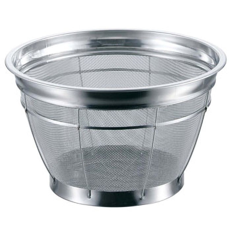 BK 18-8 カラーバー付 米揚ザル 弁慶(本間冬治工業) 寸法37.5cm