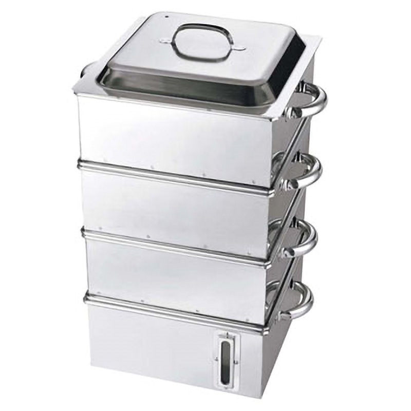 市場】蒸し器 18-8 業務用角蒸器 3段 50cm 【メーカー直送