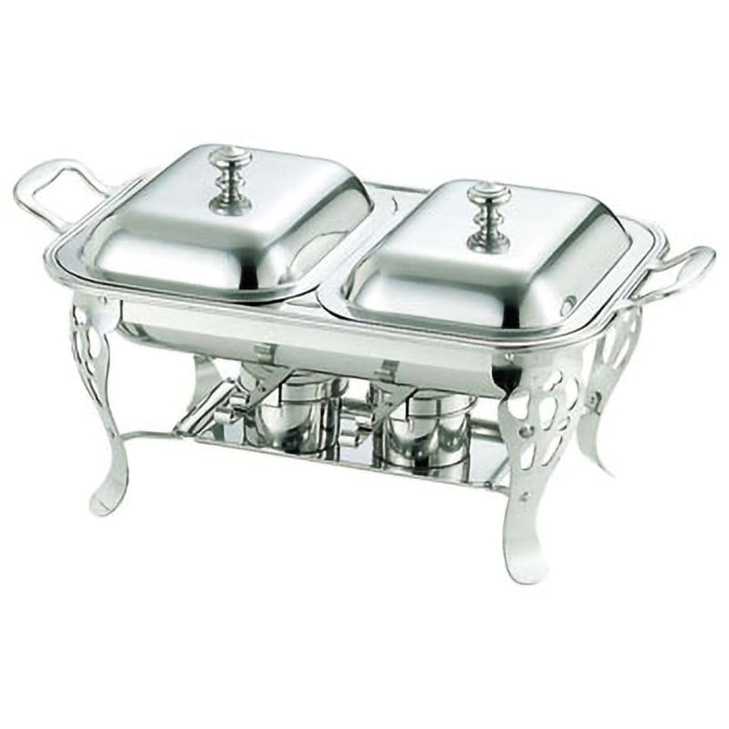 22インチ UK 18-8 共柄 角チューフィングディッシュ ダブル用中鍋 1台 UK(三宝) 【通販モノタロウ】