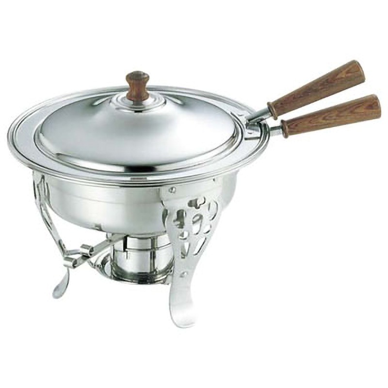 11.5インチ UK 18-8 木柄 丸チューフィングディッシュ(片手)用スタンド 1個 UK(三宝) 【通販モノタロウ】