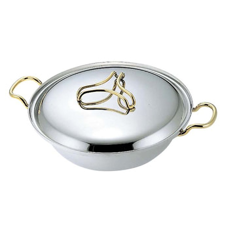 21cm プロデンジ ちり鍋(取手・つまみ金仕上) 仔犬印(本間製作所) 容量1.2L 外径210mm