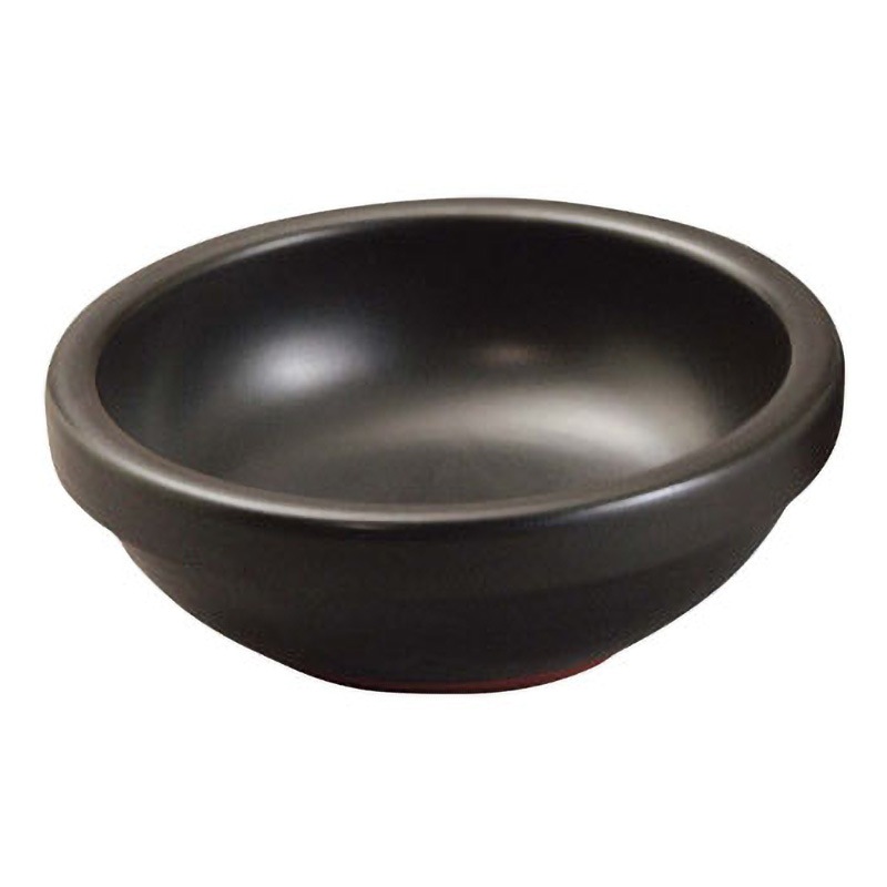 焼きビビンバの鉢　黒いボウル 4個セット 耐熱陶器 ビビンバ鍋(黒) アサヒ(鋳物) 容量1000mL 寸法(Φ×mm)(外寸