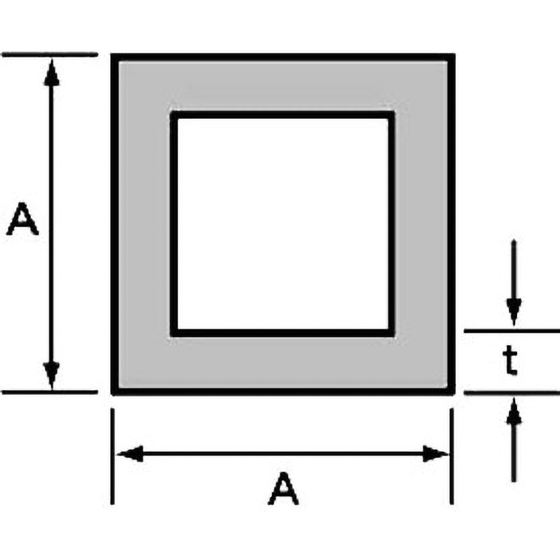 89P55 アルミ等辺角パイプ 岡田装飾金物 長さ4000mm  89P55