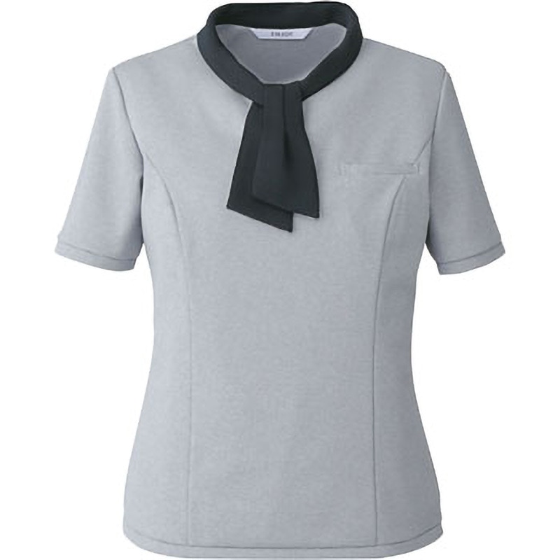 ESP-706 ENJOY ESP-706 Ribbon Polo ポロシャツ カーシーカシマ 女性用 リップルニット グレー色 サイズ3L