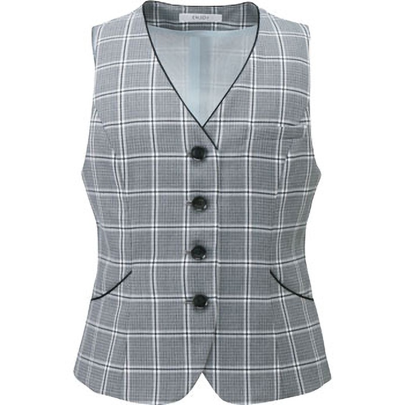 ESV-707 ENJOY ESV-707 Air Control Window Pane Check ベスト カーシーカシマ 女性用 グレーチェック色 5号サイズ