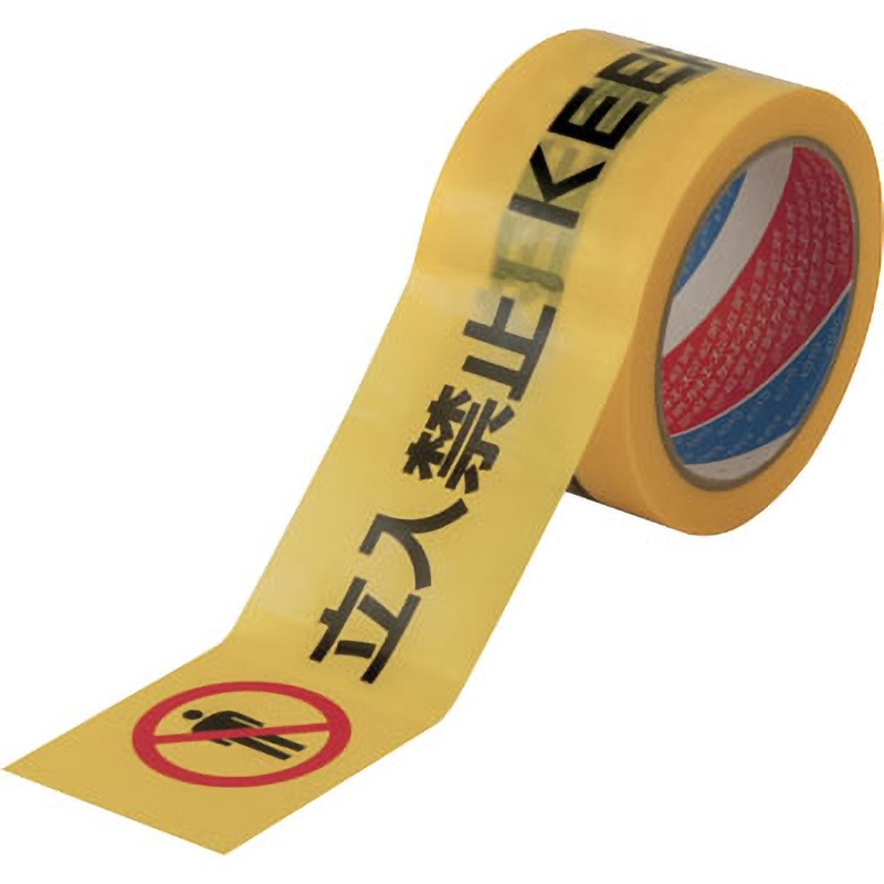 サル（同封NG） 立入禁止 60×25 印刷標示粘着テープ 光洋化学 立入禁止 幅60mm長さ25m