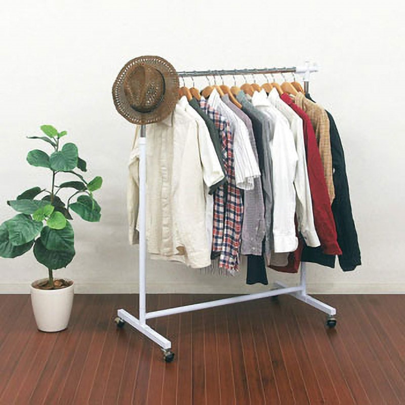 【新品】☆６BOX付き　ハンガーラック　WH HSG-430S(WH) 頑丈ハンガーラック キャスター付き ミヤタケ(宮武製作所