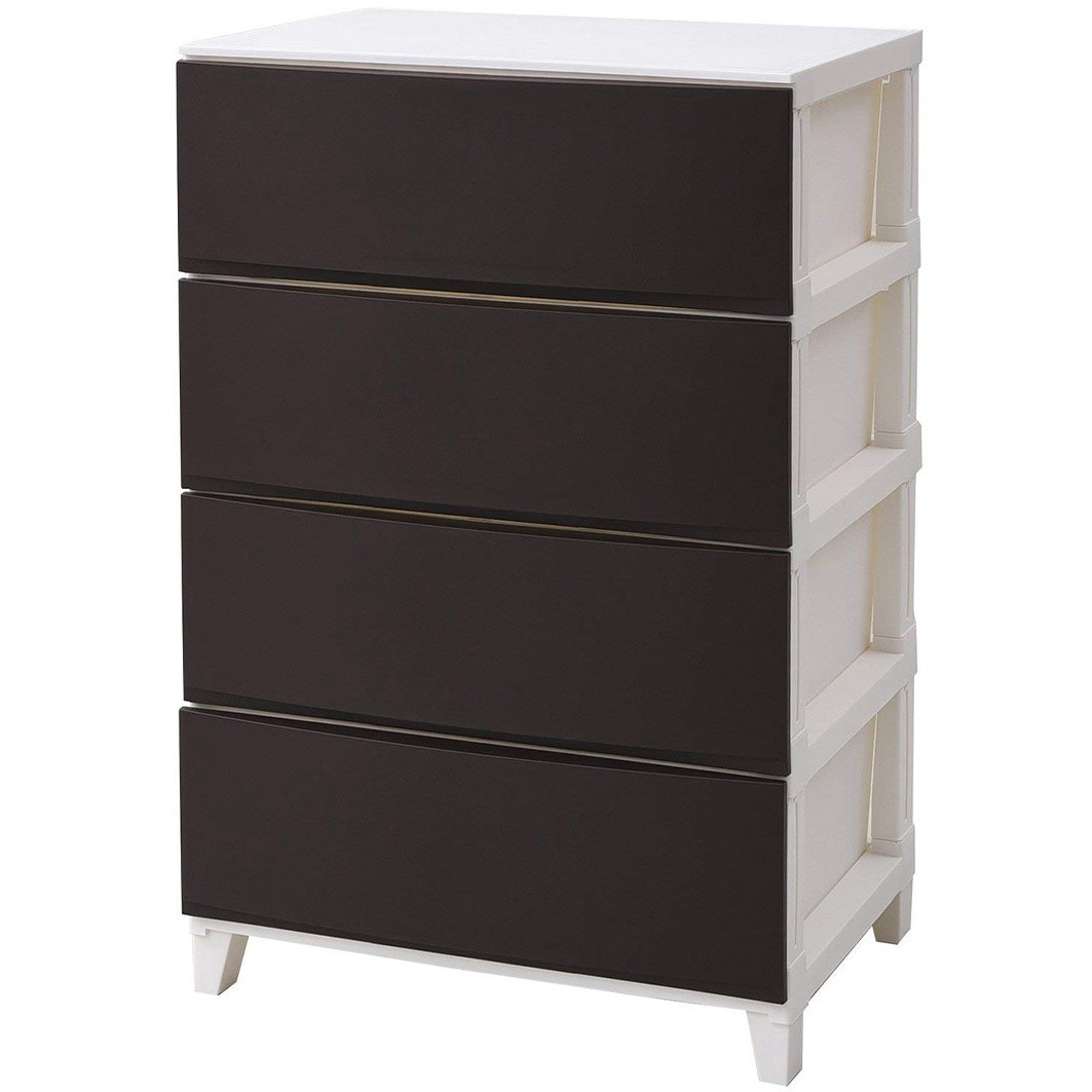 RSD-S544BR 収納チェスト ルームス 4段 ワイド サンカ ブラウン ツヤなし色 高さ875mm幅540mm奥行420mm  RSD-S544BR