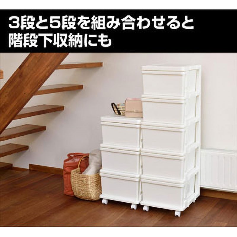 SIU-3-WH スリムチェスト キャスター付き JEJアステージ ホワイト色 