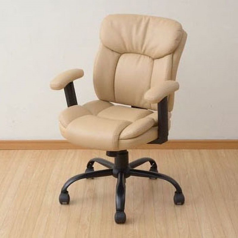 山善(YAMAZEN) オフィスチェア ミドルバックレザーチェア YAMAZEN ミドルバックレザーチェア 幅600×奥行635×高さ850-930mm