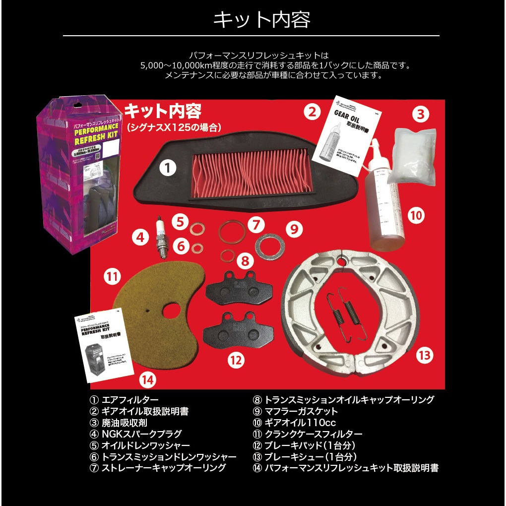 ZGM-PRK-30010S パフォーマンスリフレッシュキット 1セット Grondement