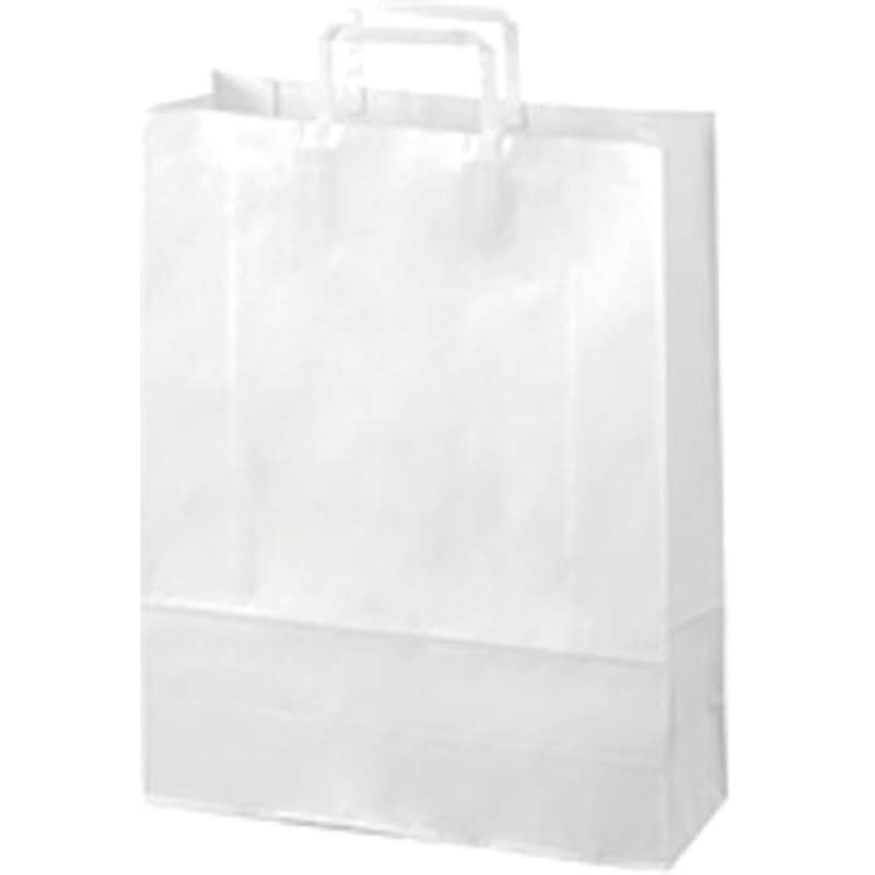 B293J-W6 手提袋 平紐 スマートバリュー 白色 幅320mm奥行115mm高さ400mm 1箱(300枚) B293J-W6