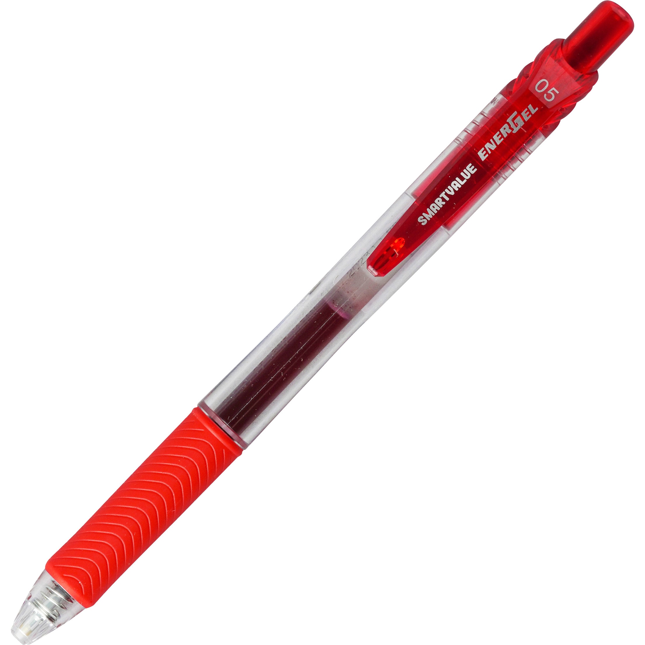 【新品】（まとめ） スマートバリュー ゲルノックボールペン赤10本 H043J-RD-10【×10セット】