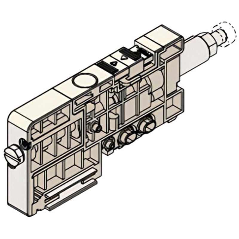 SJ3000-00-P 4ポートソレノイドバルブ カセットタイプマニホールド SMC 圧力計上面取付