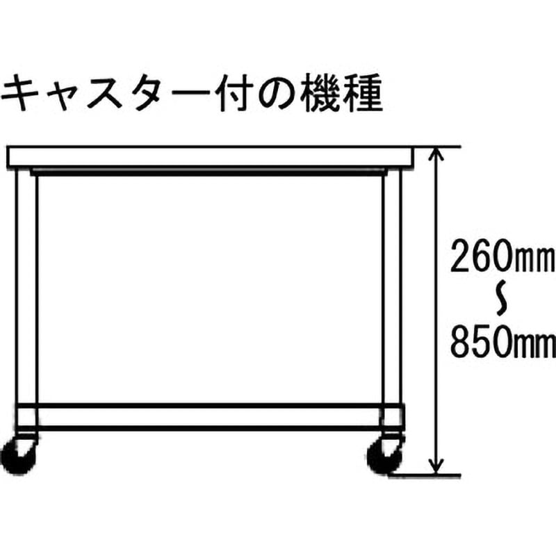□シンコー ステンレス作業台片面引出付スノコ棚キャスター付 900×450