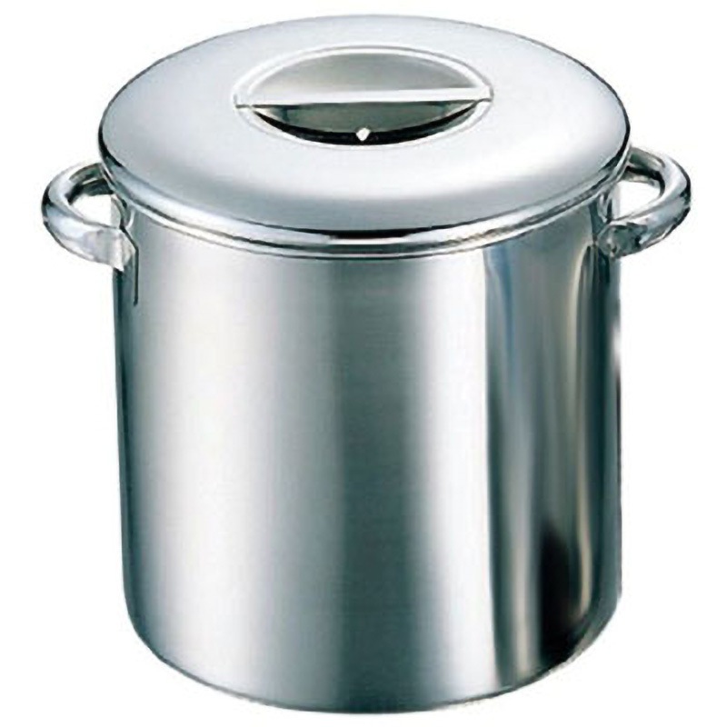 20cm(手付) 19-0深型丸キッチンポット 仔犬印(本間製作所) 手付 容量6.2L 板厚0.7mm