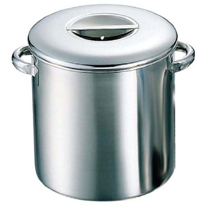 30cm(手付) 19-0深型丸キッチンポット 仔犬印(本間製作所) 手付 容量21L 板厚0.7mm