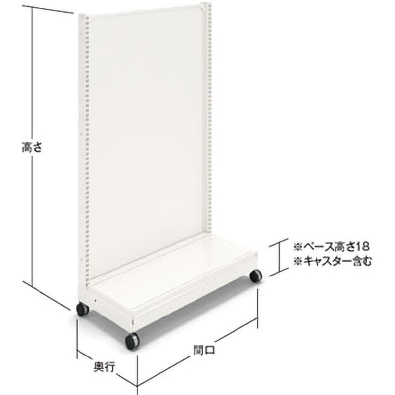 ユニット什器ULシリーズ 片面バックボードK 間口900mm (単体タイプ・キャスター付) 高さ187cm 408-65-25