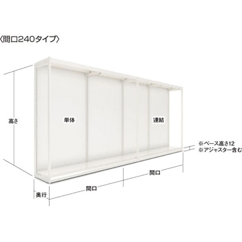 3380-25 前柱付ユニット什器UZシリーズ 片面バックボード (連結タイプ) 中日販売 高さ211cm  3380-25