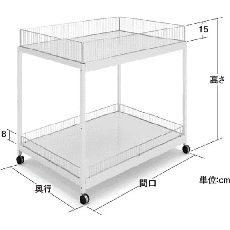 493-25 ZY重量用2段ワゴンB(キャスター) 中日販売 高さ91cm間口90cm 493-25 - 【通販モノタロウ】