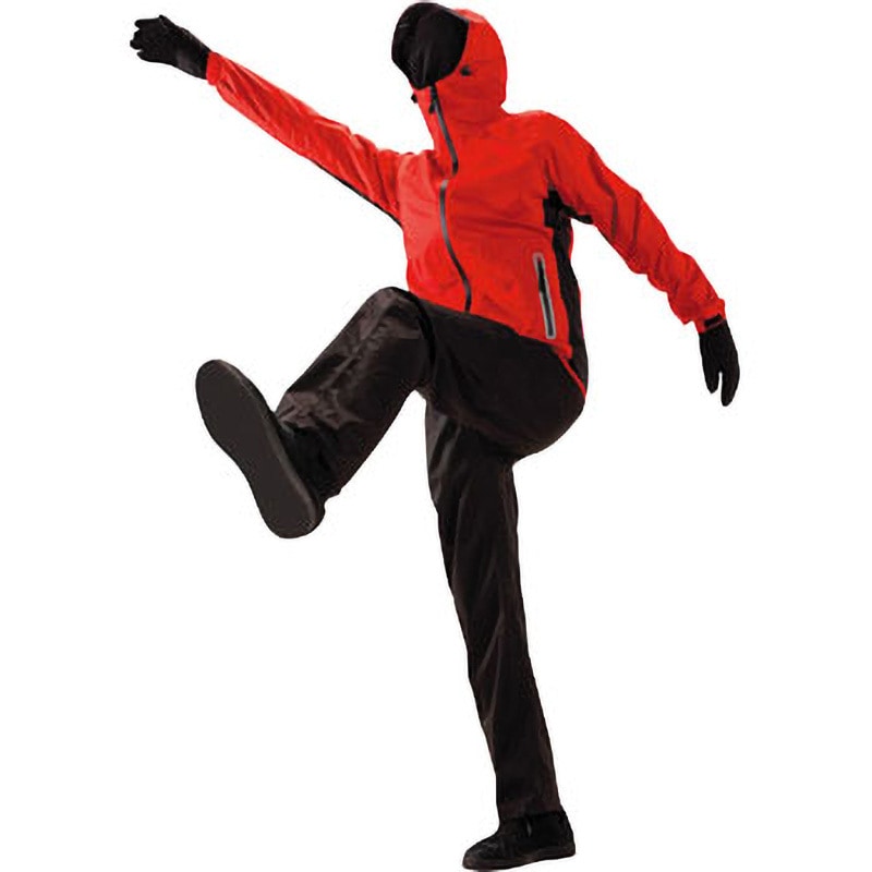 3522R-M ストレッチレインスーツ グローブマニア(川西工業) レッド色 サイズM  3522R-M