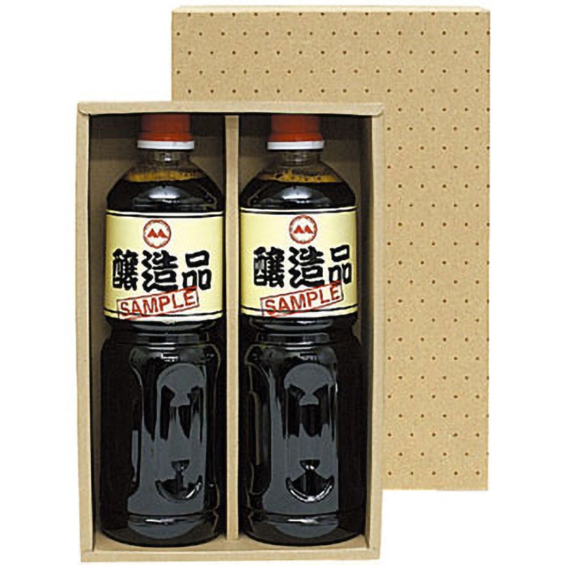 K-1147 かぶせ箱 ペット1L ヤマニパッケージ ビール・飲料箱 2本 フタ・身・仕切1 E段  1ケース(50枚) K-1147