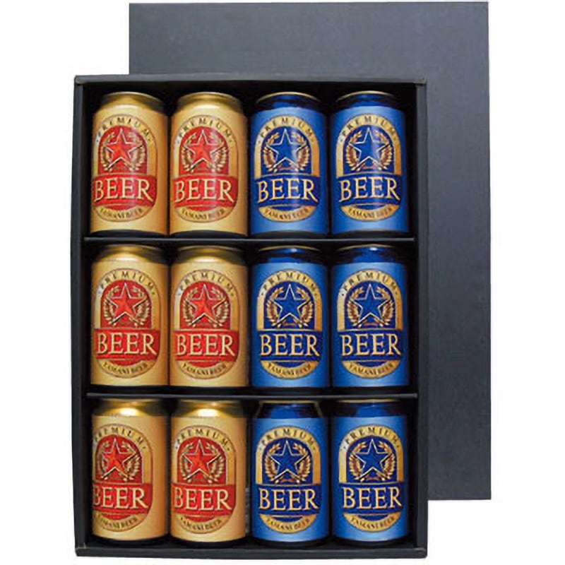 K-1353 かぶせ箱 プレミアム缶ビール ヤマニパッケージ 350mL缶12本 外寸(身)389×280×67mm 1ケース(50枚) K-1353