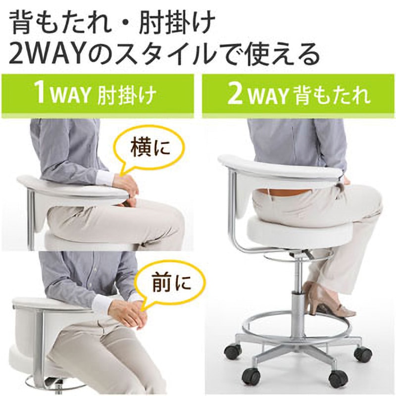 100-SNC019W OAチェア サンワダイレクト キャスターあり ビニール