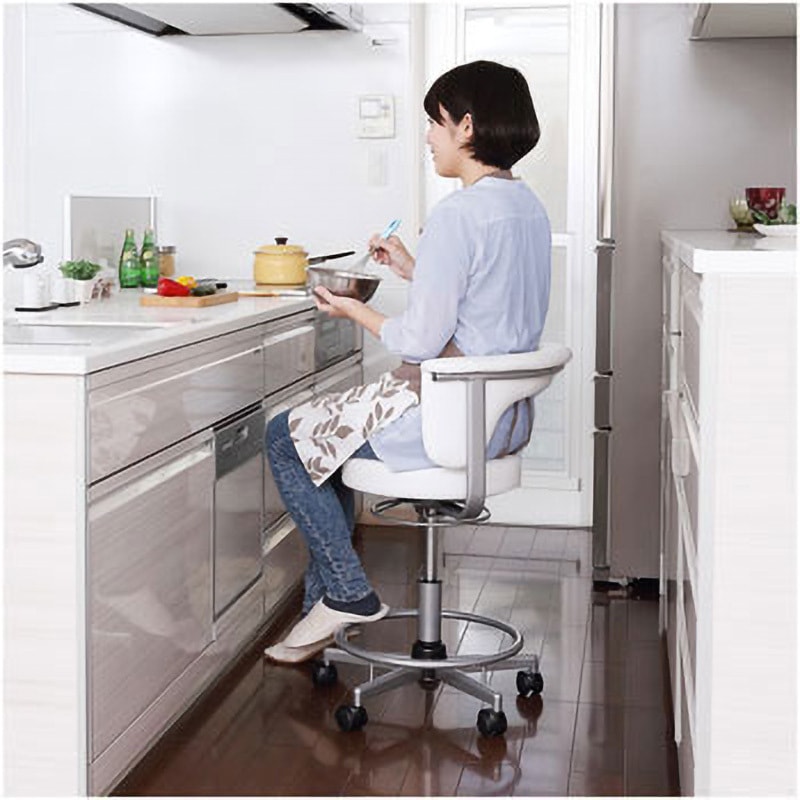 100-SNC019W OAチェア サンワダイレクト キャスターあり ビニール