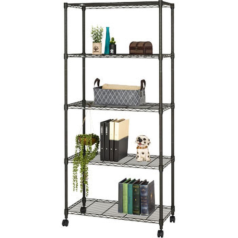 【引き取り可能】ルミナス　スチールラック 5段　キャスター付き NO8018-5 ルミナスノワールフリーラック5段 Luminous(ルミナス