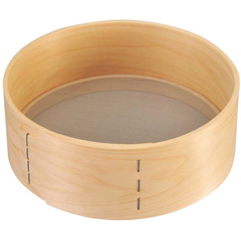 木枠 ステン張 粉フルイ 細目 EBM(江部松商事) 外寸Φ240×H90mm