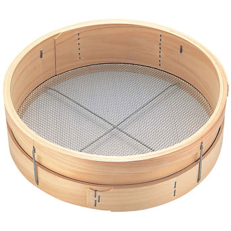 木枠 ステン張 砂糖フルイ EBM(江部松商事) 外寸Φ240×H90mm