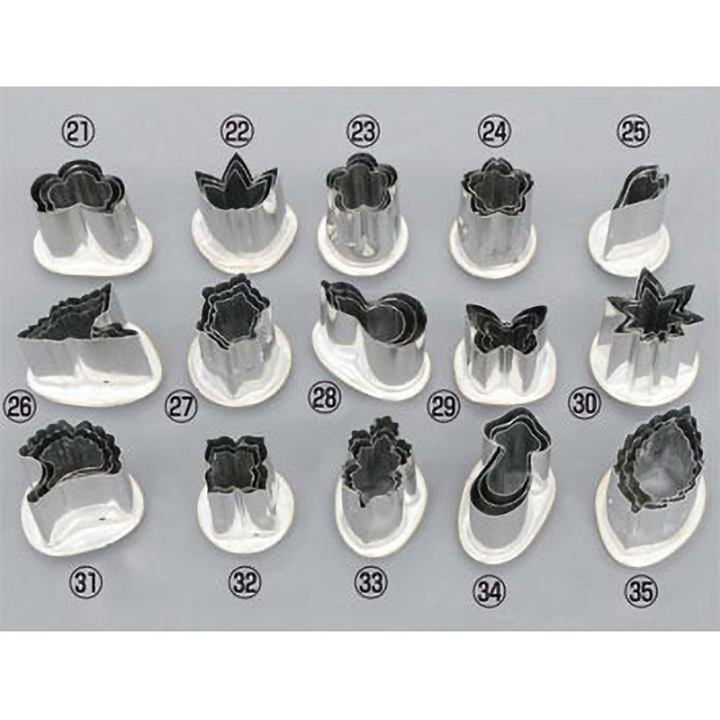 12pcsセット キッチン用品 EBM 18-0 パテ抜 三日月 EBM 18-0 パテ抜 丸 12pcsセット