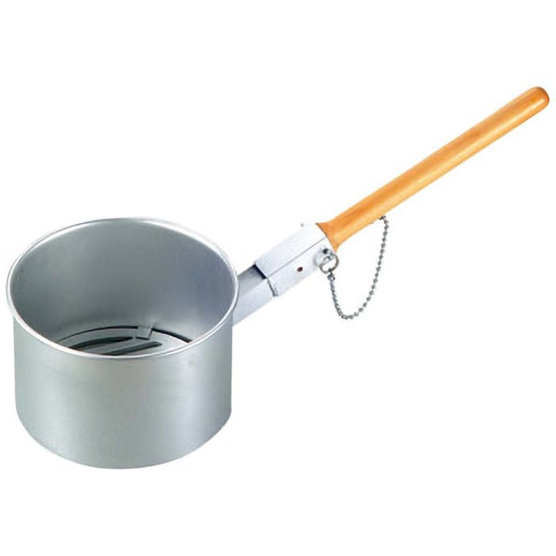 鉄鋳物目皿付 ジャンボ火起し(木柄差込式)大(φ215)