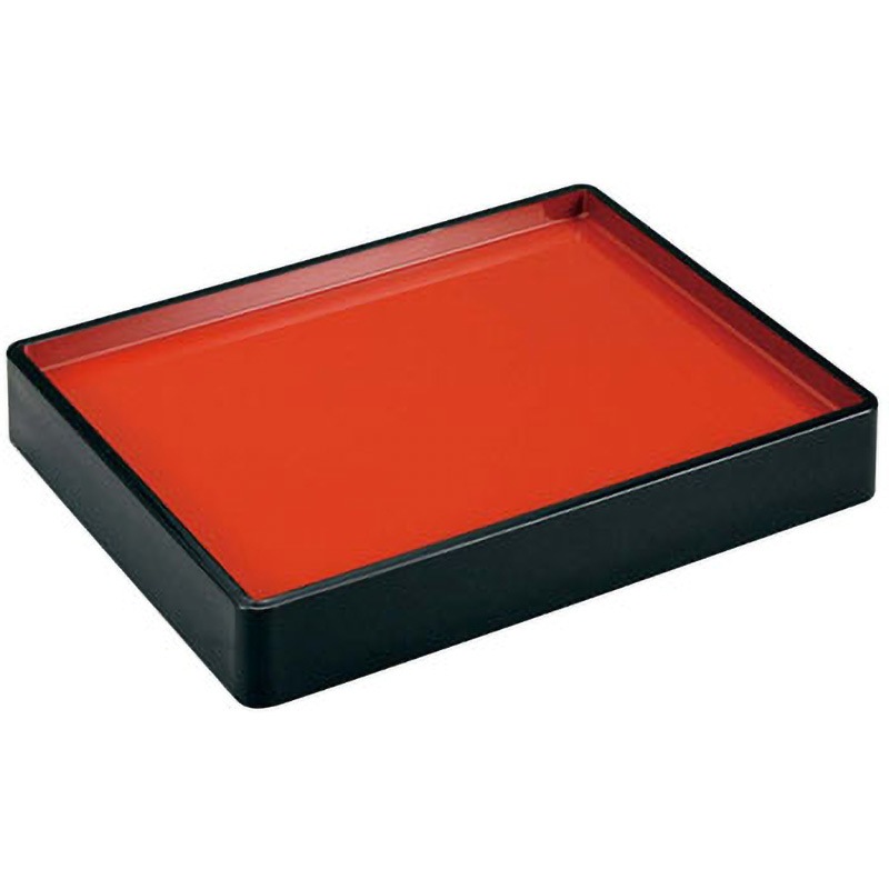 黒内朱 長手両面番重 尺1寸 EBM(江部松商事) 外寸330×256×H50mm