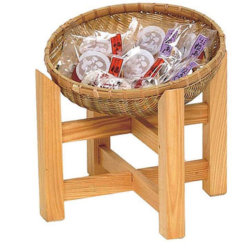 15-707S 木製 かご付飾り台 EBM(江部松商事) 種別:小 寸法(使用ざる