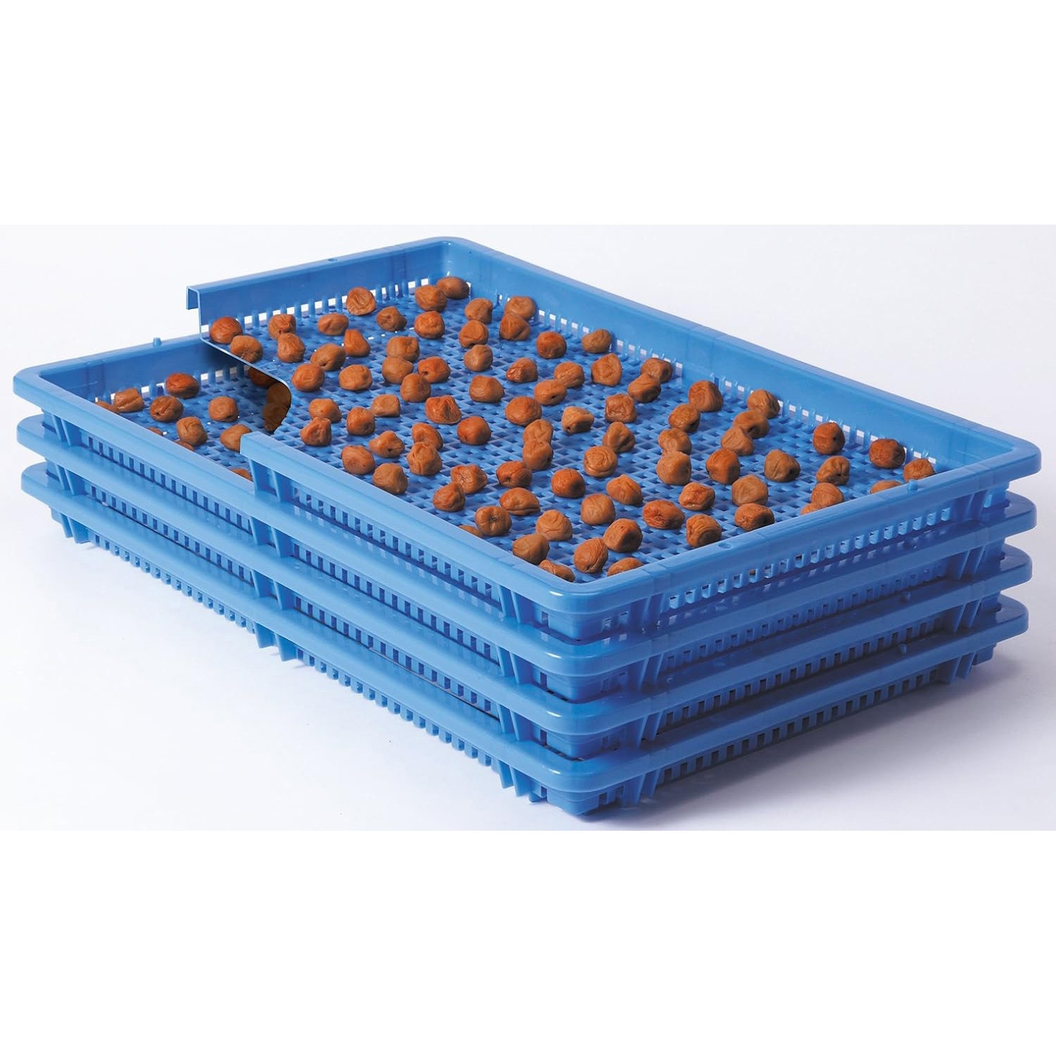 ワイドバスケット サンコープラスチック メッシュ ブルー色 外寸(幅