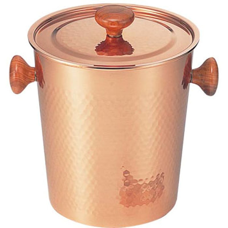 S-5481L 銅 木柄蓋付 アイスペール 新光金属 容量4.4L - 【通販