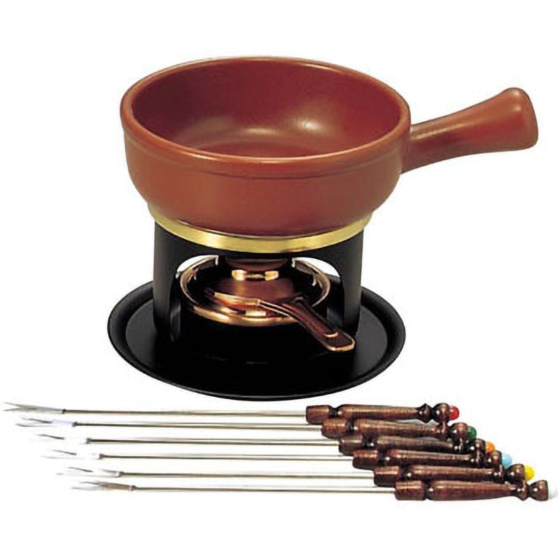 T-100 ミニ チーズフォンデュセット 陶器鍋付 新光金属 容量700mL