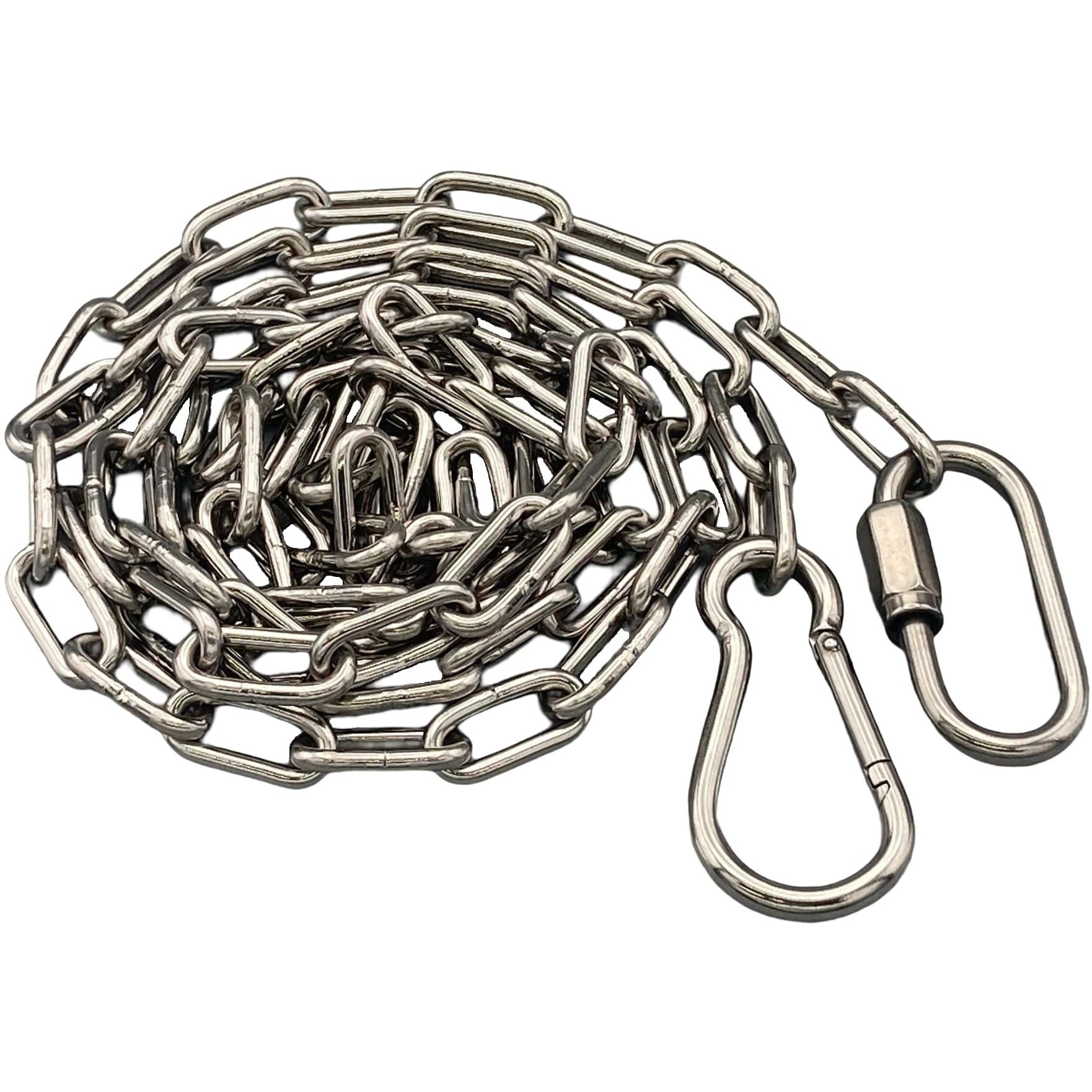 WSRA2-4 溶接チェーン 線径2mm カット品 ステンレス フック付 ラクテム 荷重10kg 長さ4m  WSRA2-4