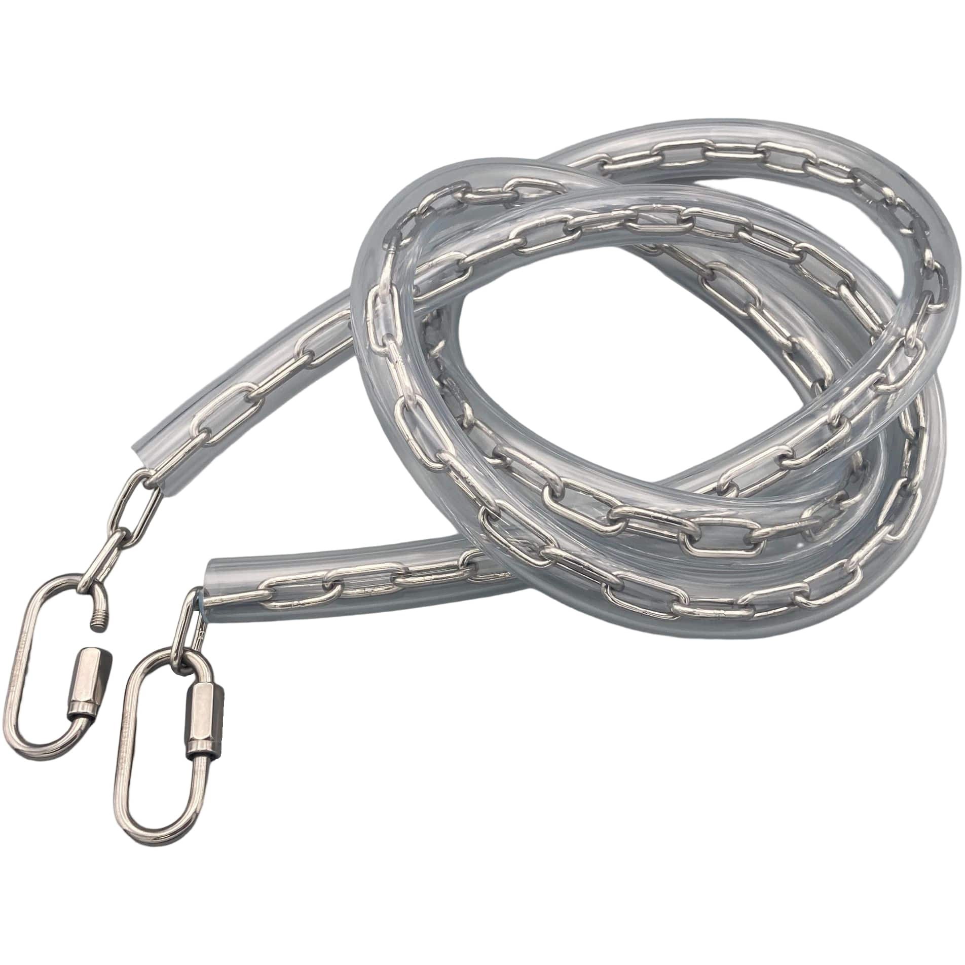 WSRT2-10 溶接チェーン 線径2mm カット品 ステンレス チューブ・フック付 ラクテム 荷重30kg 長さ10m  WSRT2-10