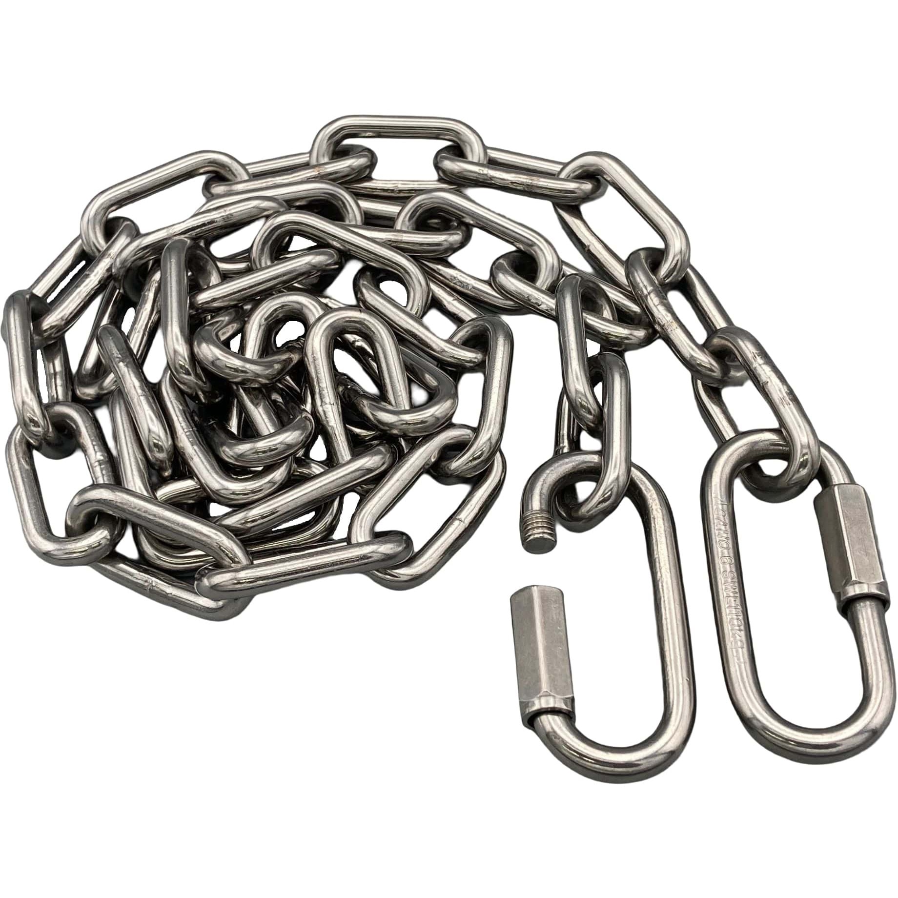 WSR5-3 溶接チェーン 線径5mm カット品 ステンレス フック付 ラクテム 荷重110kg 長さ3m  WSR5-3 6,223円