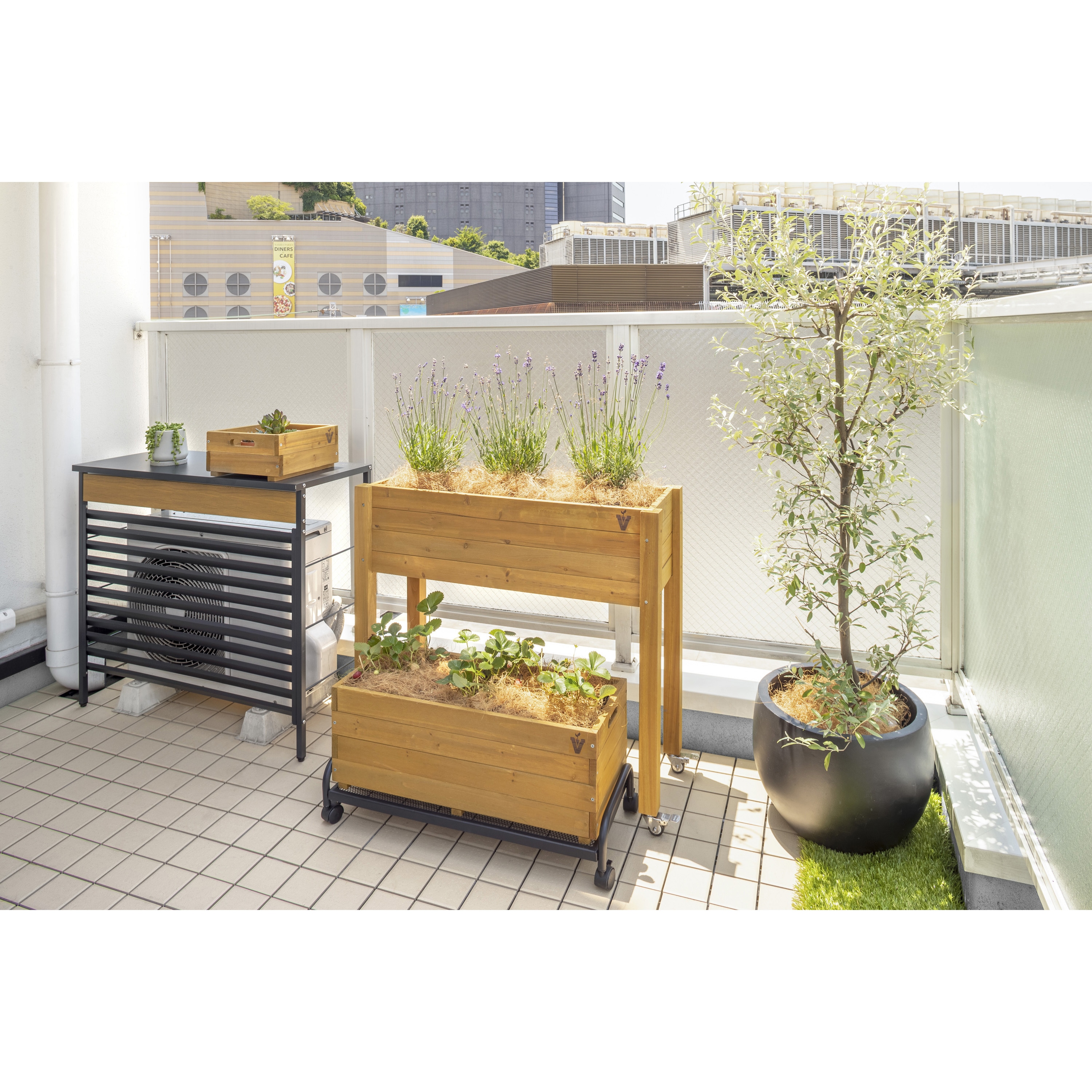 タカショー(Takasho) プランター ベジテラストロリープランター キャスター付 ナチュラルウッド ベジテラストロリープランター キャスター付 ブラウンウッド ⁄A