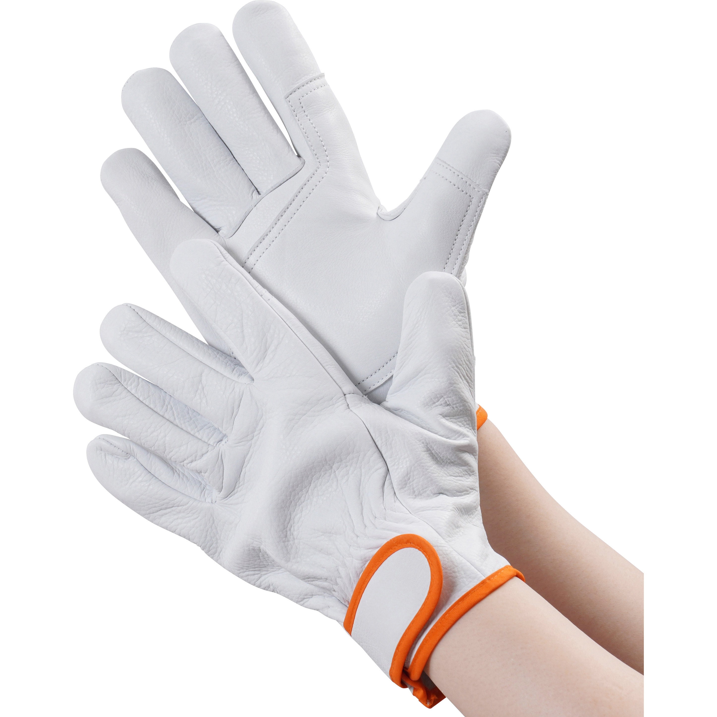 R mam様確認用 牛本革手袋 面ファスナー モノタロウ ホワイト色 アテ付 袖なし