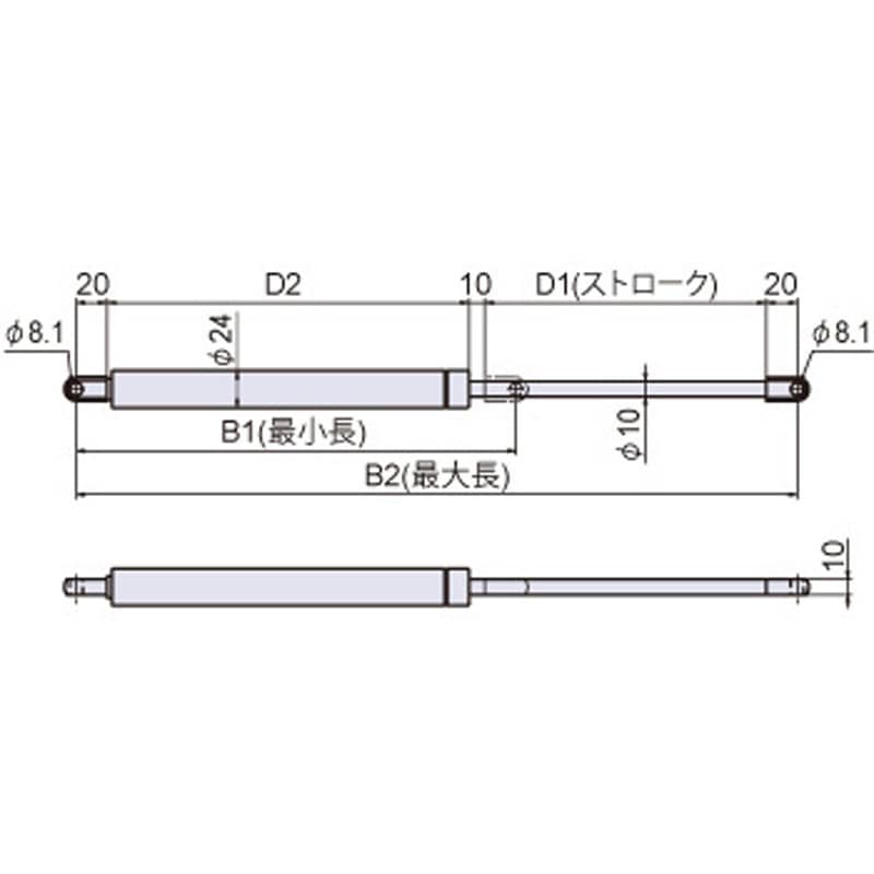 L-651-1 オイルダンパー(伸長タイプ) ジョー・プリンス竹下 スチール