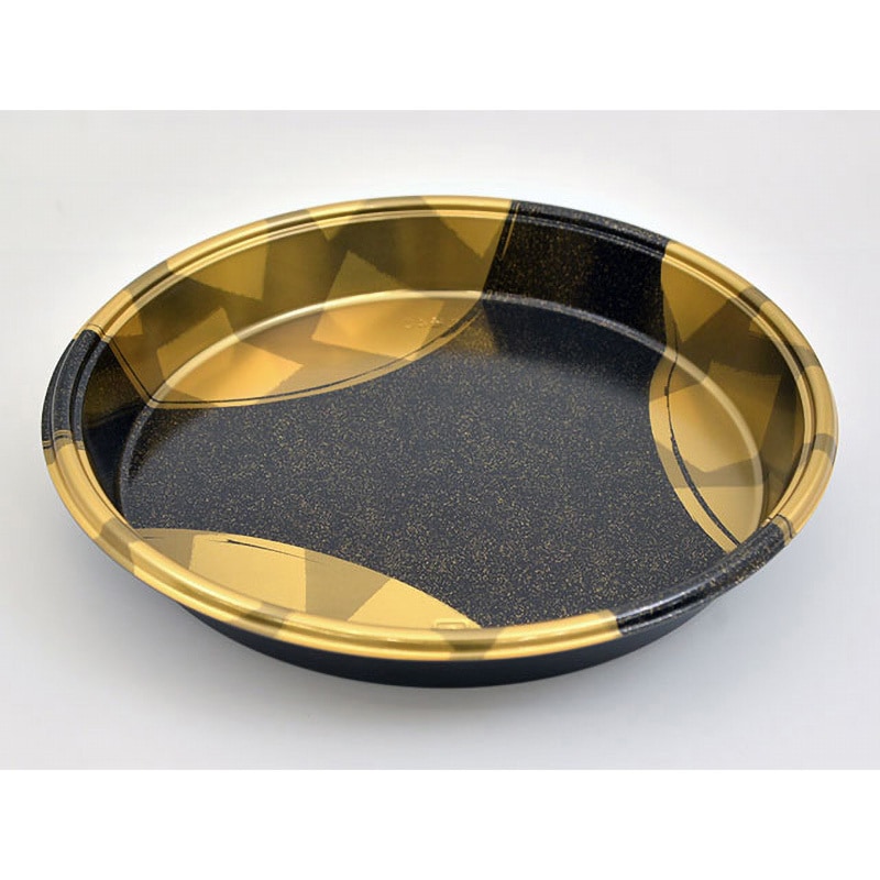 屋号必須 中央化学 寿司用容器 DX丸桶30 金砂目-BK 身 283φ×45mm 1ケース160枚入り 屋号必須中央化学 寿司用容器 DX丸桶30 金砂目-BK 身
