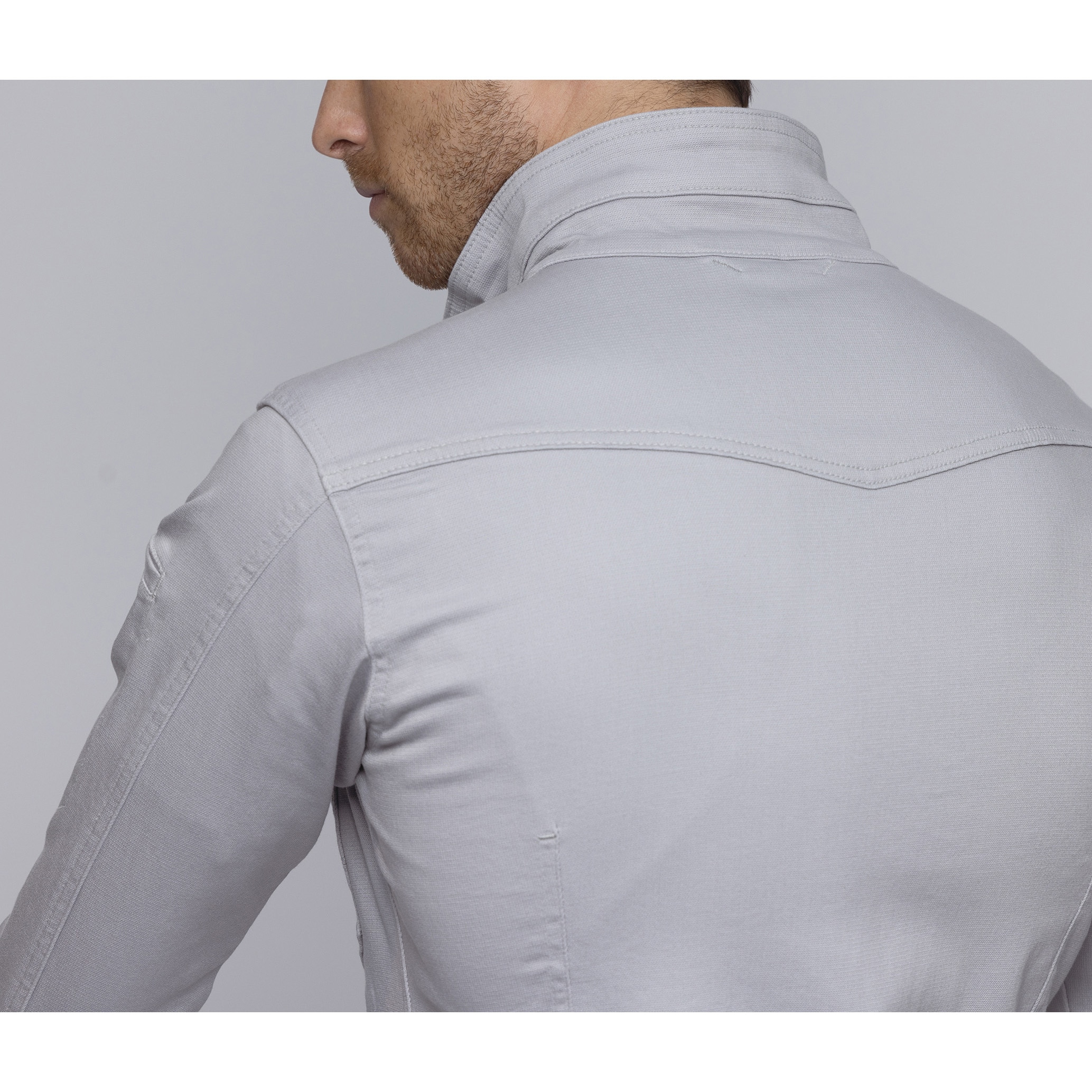 GCA601 ジャケット GRANCISCO 混率綿85・ナイロン13・ポリウレタン2% ライトグレー色 S着丈60cm  GCA601