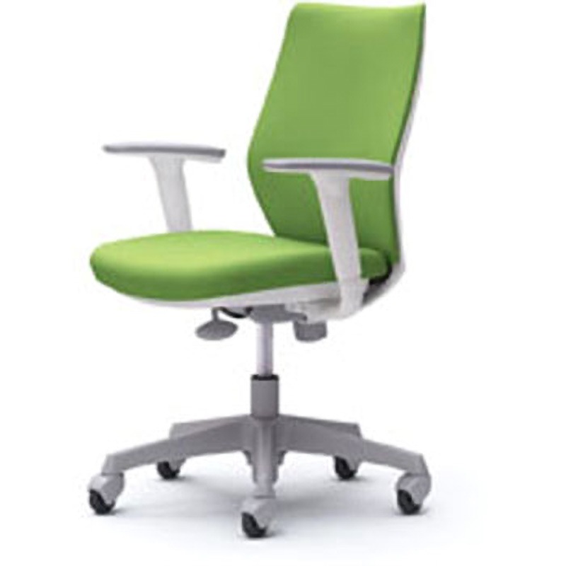 CG97XR FZH5 CG-M オフィスチェア(可動肘・背パッド・ハンガー無) オカムラ(岡村製作所) アジャストアーム付 ライムグリーン色 ホワイト   CG97XR FZH5