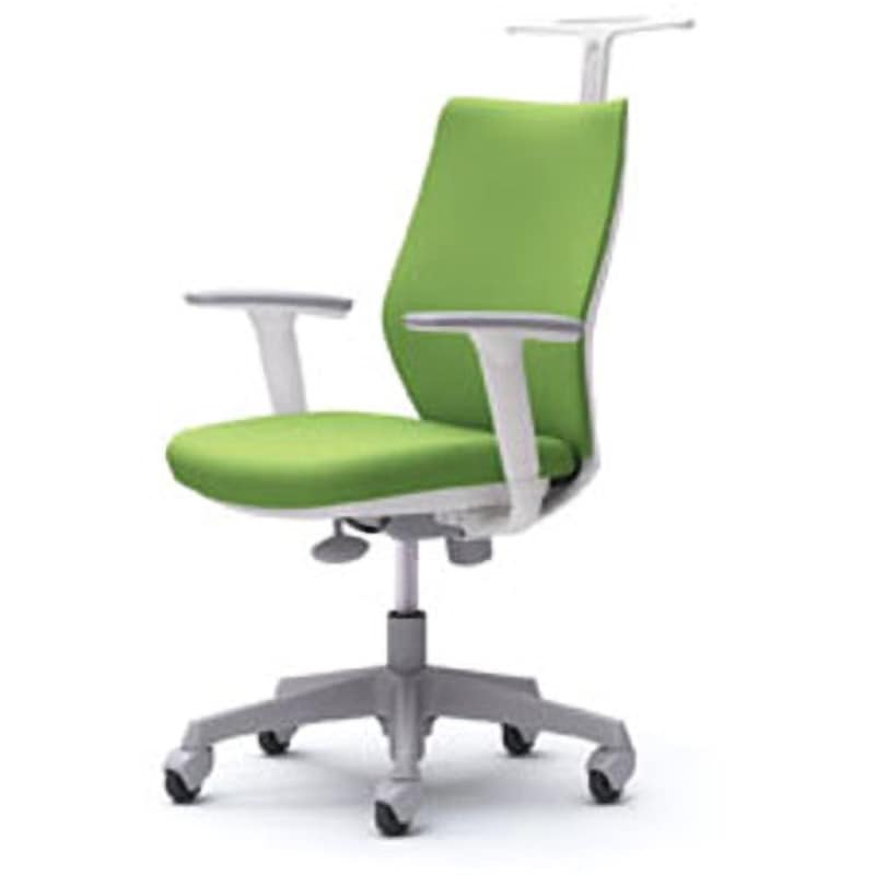 CG98XR FZH5 CG-M オフィスチェア(可動肘・背パッド・ハンガー有) オカムラ(岡村製作所) アジャストアーム付 ライムグリーン色 ホワイト   CG98XR FZH5